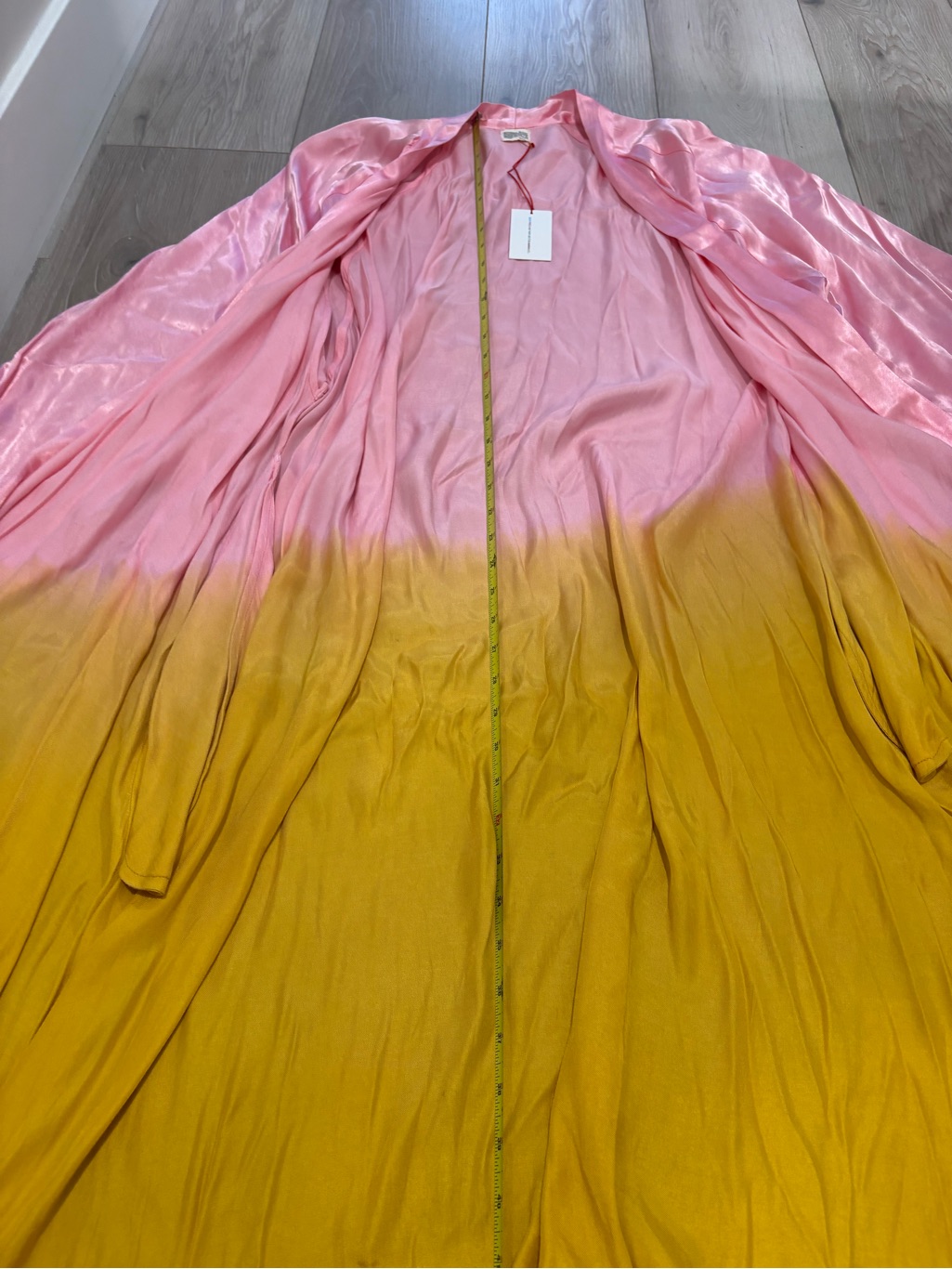 Pink And Yellow Ombre Satin Duster Jacket — image 5 of 7